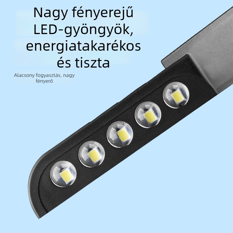 Napelemes kertvilágítás teraszra, kültéri vízálló falikar kétfejű, világít fel és le