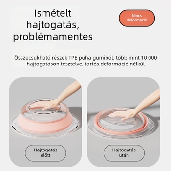 Összecsukható műanyag mosóedény, átlátszó, nagy méretű, kollégiumi és otthoni használatra, baba fürdetésére és mosásra