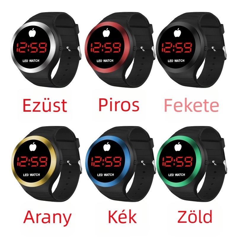 Új kerek LED-es elektronikus óra férfiaknak és nőknek – sportos, divatos digitális óra