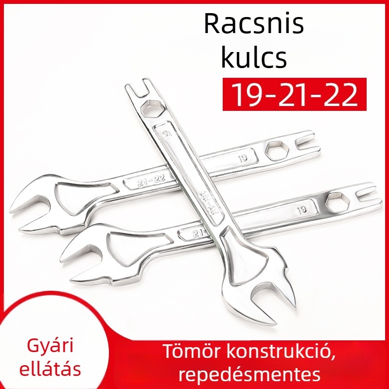 Oulis 22 mm-es állítható villáskulcs építőipari állványokhoz, 19–22 mm nyitás, magas széntartalmú acél