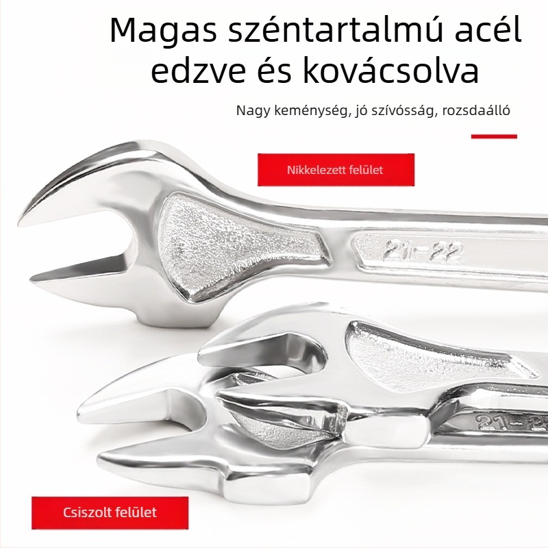 Oulis 22 mm-es állítható villáskulcs építőipari állványokhoz, 19–22 mm nyitás, magas széntartalmú acél