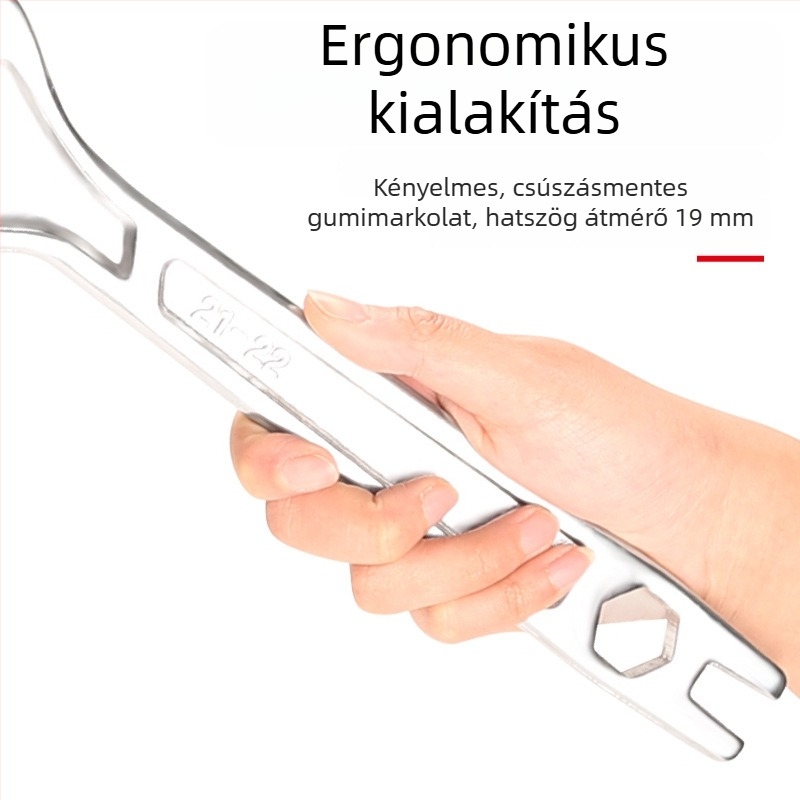 Oulis 22 mm-es állítható villáskulcs építőipari állványokhoz, 19–22 mm nyitás, magas széntartalmú acél