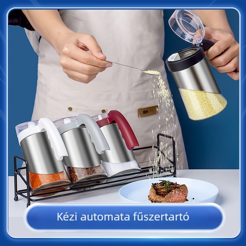 Üveg konyhai fűszertartó készlet – otthoni használatra fűszertároló üvegek, cukor- és sótartó edények