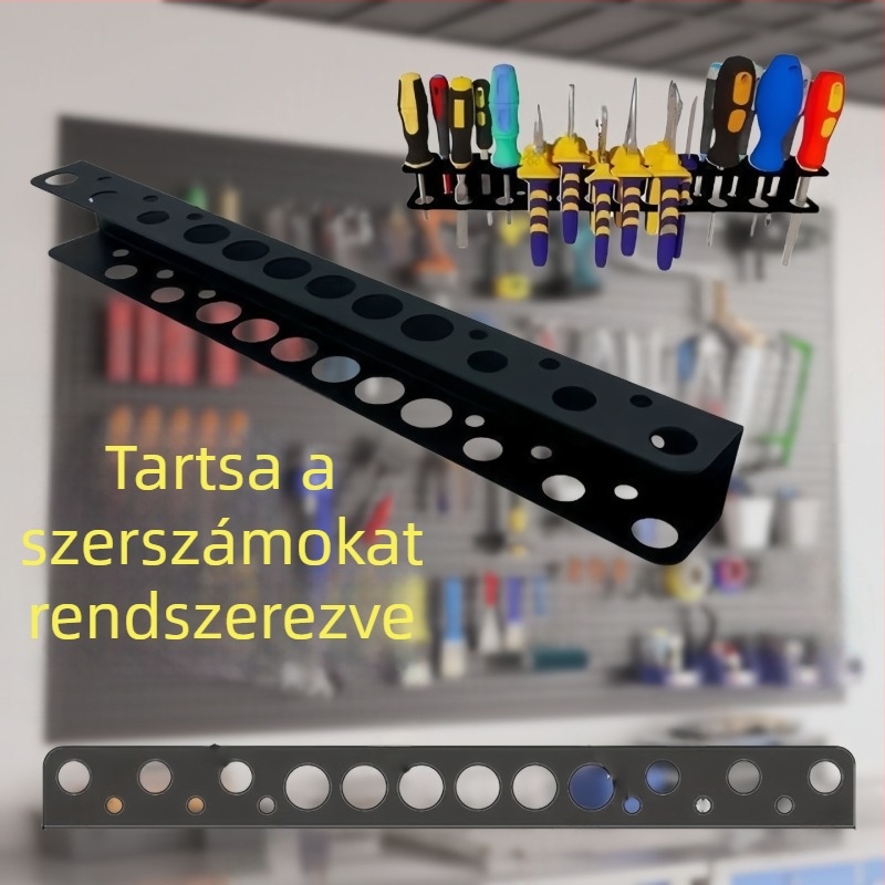 Állíthatatlan falra szerelhető, nehéz terhelésű szerszám-tároló rács kovácsoltvasból, a fogók és a csavarok számára