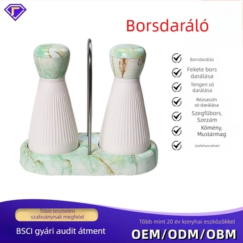 Kézi, multifunkcionális bors- és tengeri só őrlő, fűszertartó üveg, konyhai eszköz