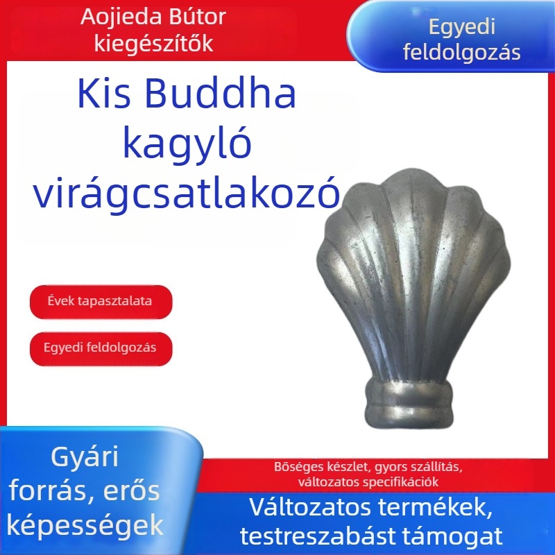 Vaságy dekoratív hardver készlet, fémágyak kiegészítői, Buddha-kéz motívummal és kagylóvirág csatlakozók