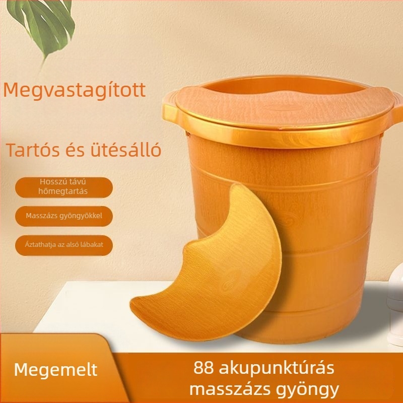Vastagított műanyag lábáztató vödör masszázzsal, törésálló, magas kivitel a lábszárig