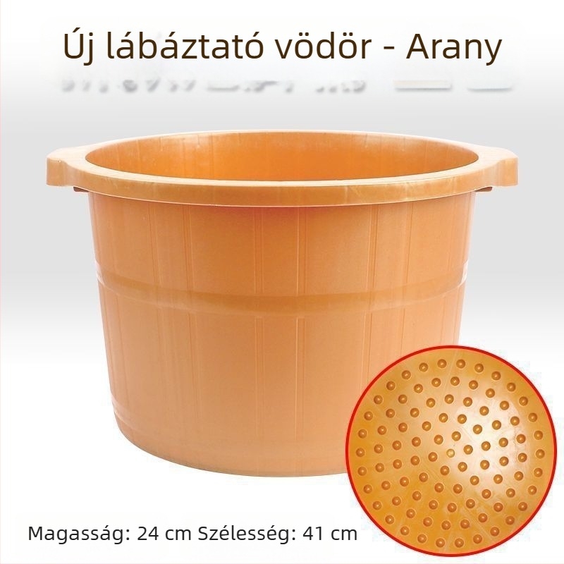 Vastagított műanyag lábáztató vödör masszázzsal, törésálló, magas kivitel a lábszárig