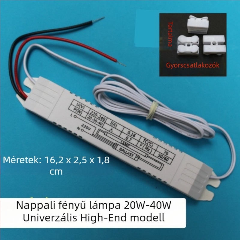 UV sterilizáló lámpa elektronikus ballaszttal, univerzális T8 19-40W