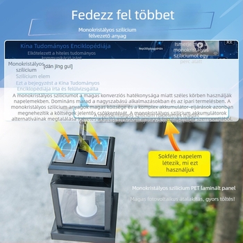 Retro napelemes LED gyertya lámpa kültéri kerthez, függő lámpa, IP44
