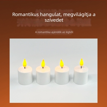 Európa- és Amerikai stílusú USB újratölthető teafények, műanyag, hosszú üzemidő, 4 darabos készlet