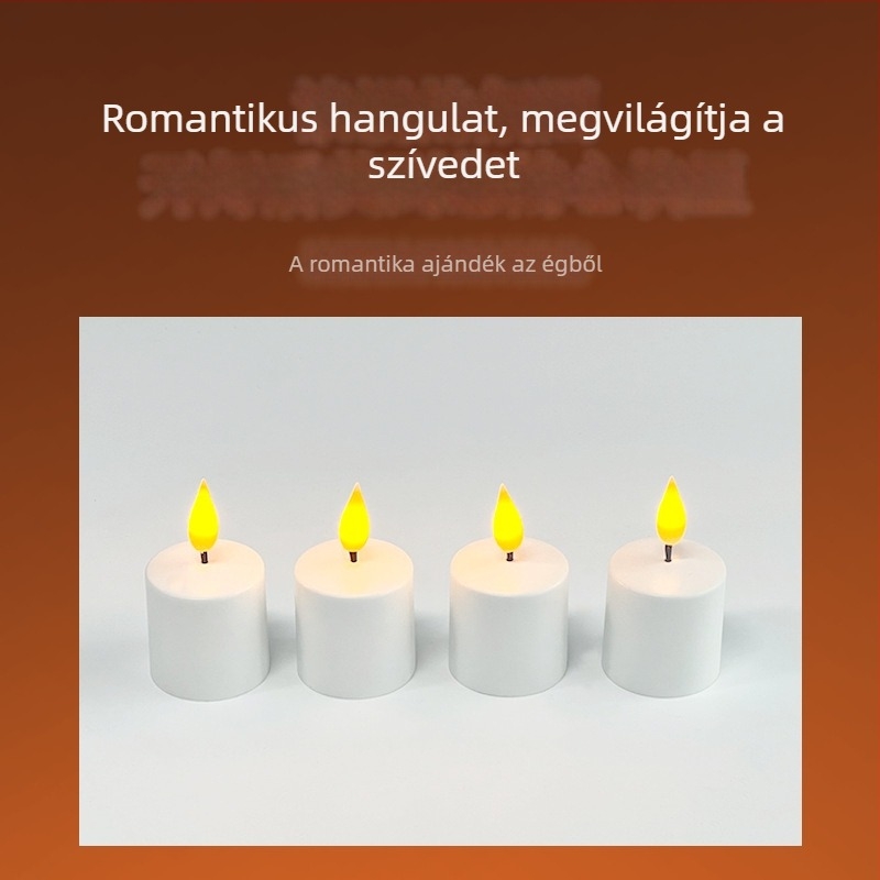 Európa- és Amerikai stílusú USB újratölthető teafények, műanyag, hosszú üzemidő, 4 darabos készlet