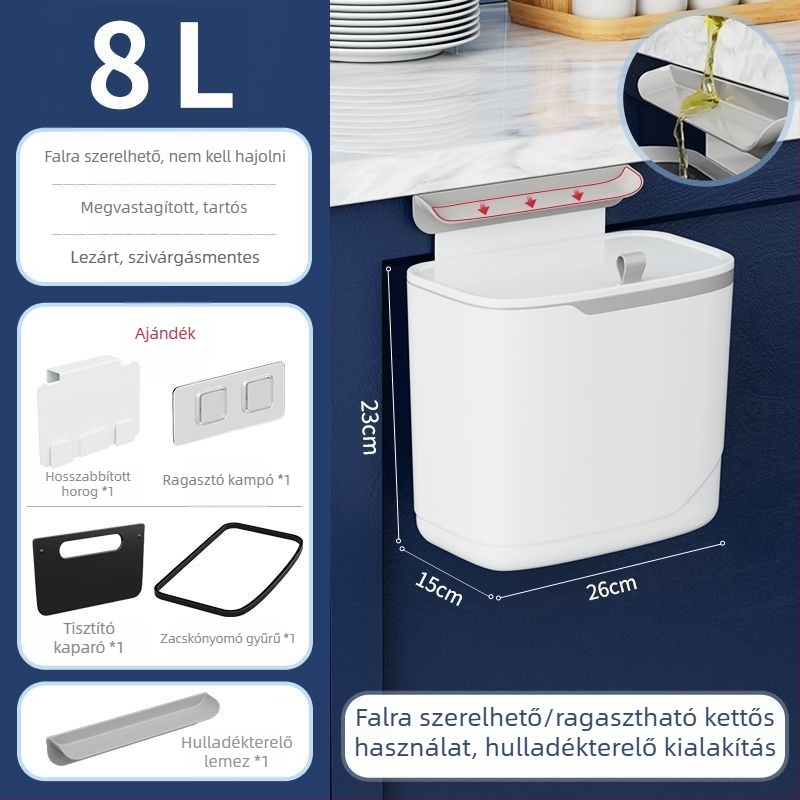 Fali szemetes fedővel – fürdőszobába, mosdóba, konyhába és nappaliba