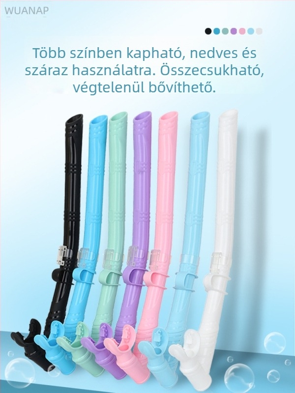 Hosszított száraz búvárcső szilikon tömlővel – kettős használat, teljes száraz/fél száraz