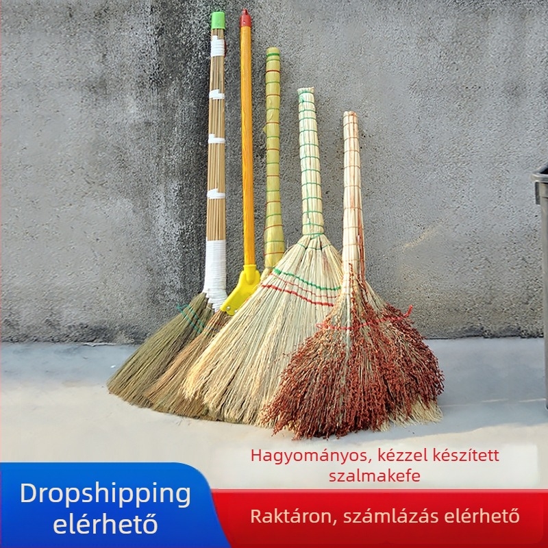 Kézzel szőtt kültéri seprű szorgum- és pálma rostokból, udvarra