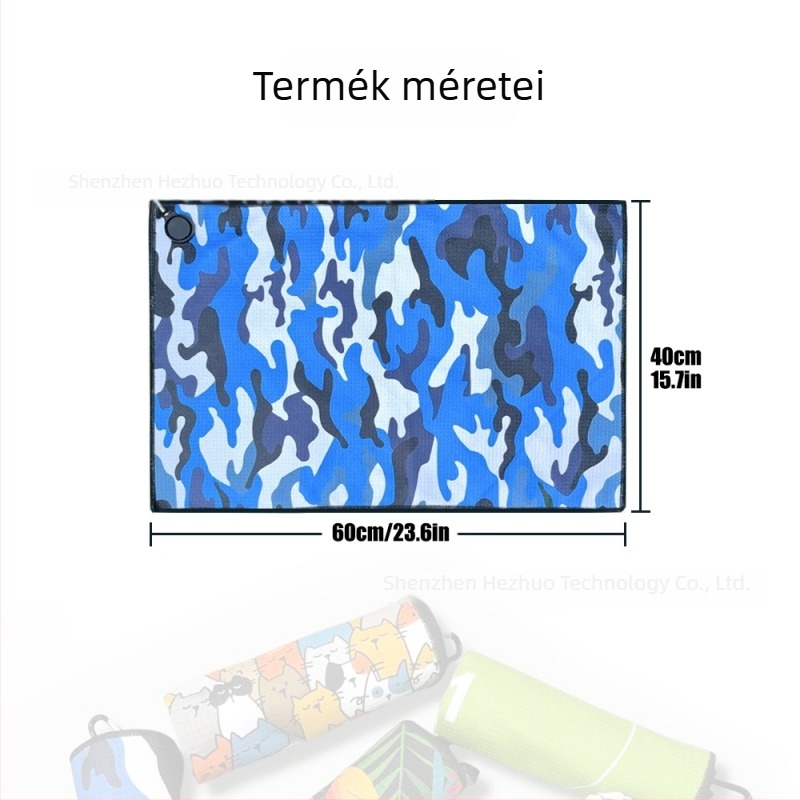 Golf törlő mikroszálas, mágneses rögzítés, gofri szövés, karikatúra mintázat, kampóval