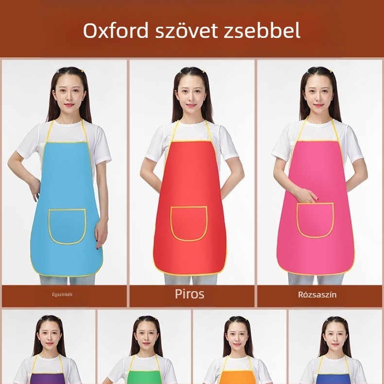 Vízálló kötény nyomtatott logóval, Oxford anyag, Peach Skin felület