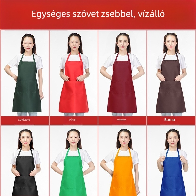 Vízálló kötény nyomtatott logóval, Oxford anyag, Peach Skin felület