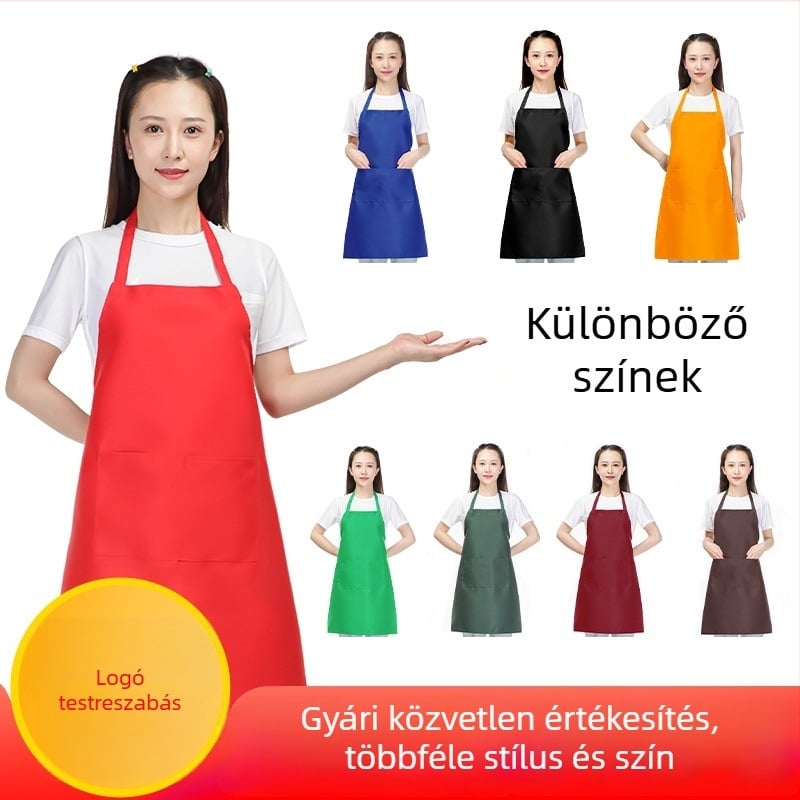 Vízálló kötény nyomtatott logóval, Oxford anyag, Peach Skin felület