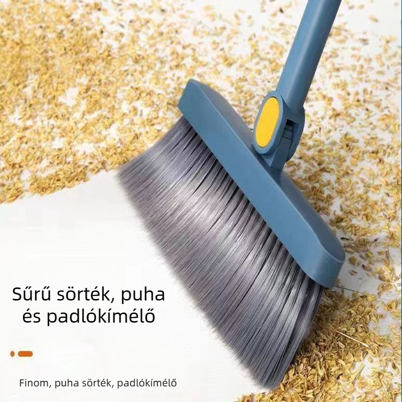 Háromrészes seprű- és szemetes készlet forgó tisztítóval, beltéri, puha sörték