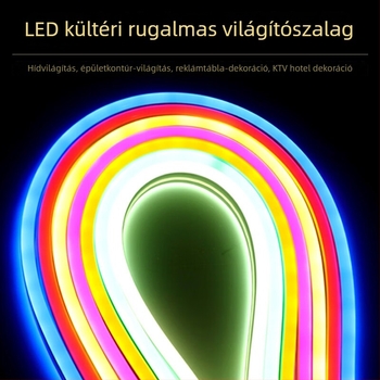 360° kör alakú magasfeszültségű neon LED szalag, kültéri vízálló, 220V, rugalmas beltéri dekoratív világítás