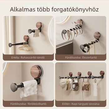 Fali ruhaakasztó szívókorongokkal, erkélyre szerelhető tároló- és szárító, vintage stílusú, többfunkciós teleszkópos rúddal