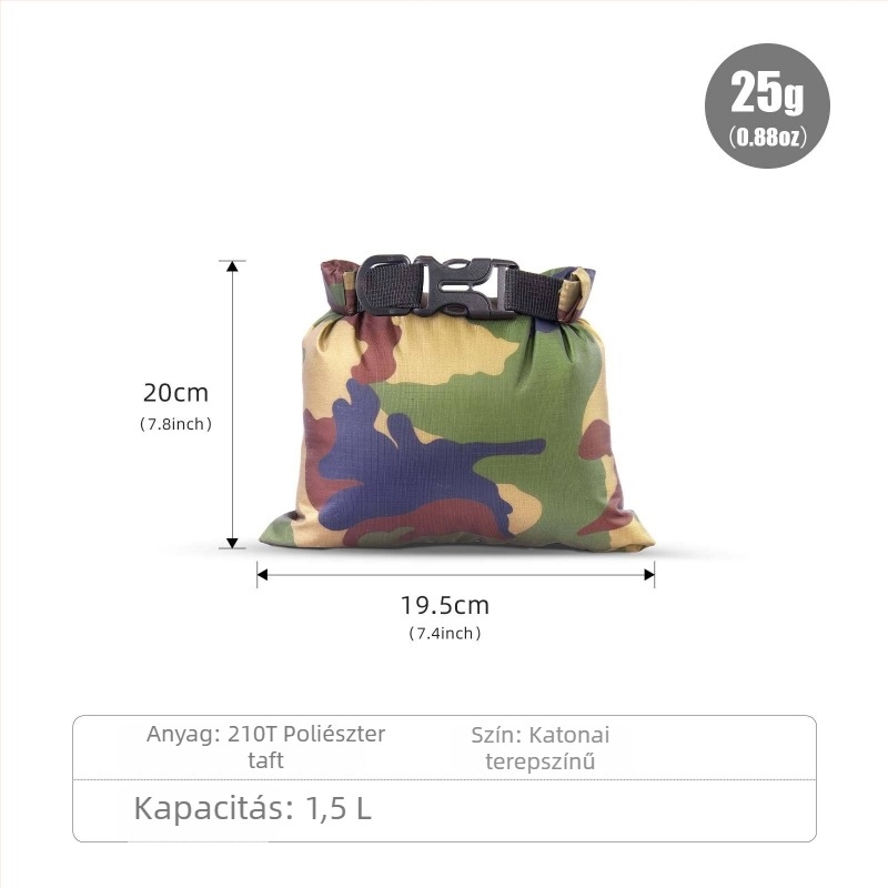 Hat darabos kültéri vízálló táska készlet, fejlett taktikai kamuflázs, kapacitás 1,5–8 L