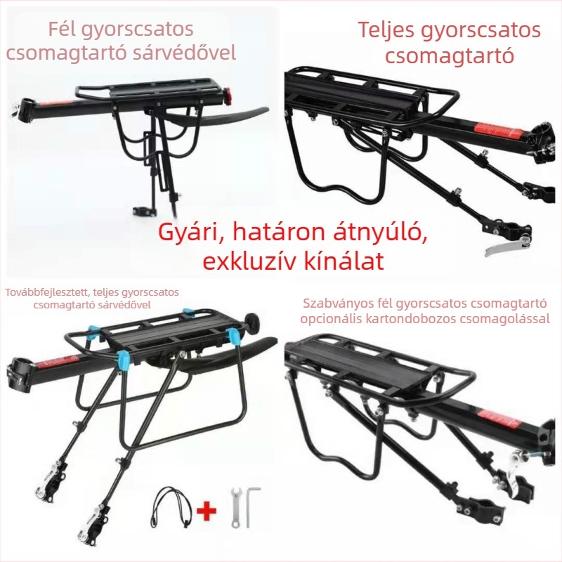 Licheng alumíniumötvözetű gyorskioldós hátsó kerékpárrack sárvédővel, mountain bike-hoz