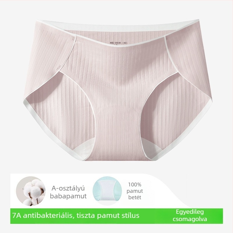 Női antibakteriális, tiszta pamut alsónemű, középmagas derekú, lélegző pamut bélelő, egyszínű