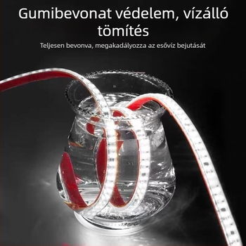 220V LED-szalag, háromszínű, háromsoros kivitel, ultra fényes, vízálló kültéri és beltéri dekorációhoz, lineáris kivitel