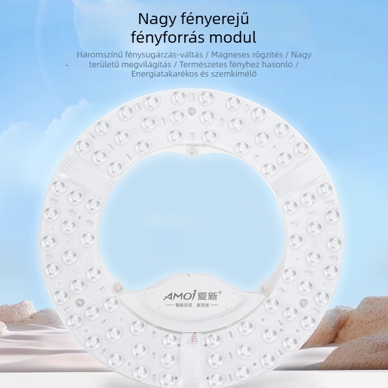 Kerek mennyezeti LED panel – cserélhető LED modul háromszínű fényforrással, hálószoba és nappali számára, energiatakarékos, univerzális