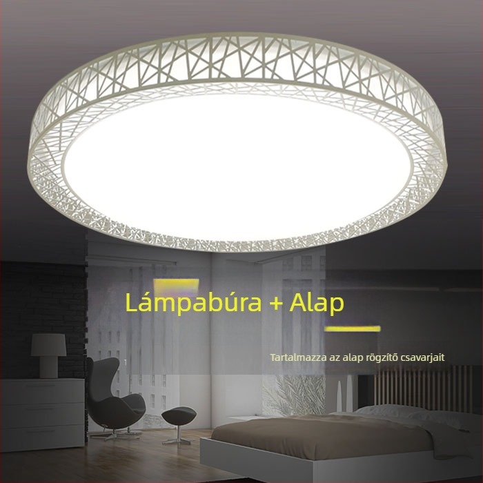 LED mennyezeti lámpa kerek lámpabúrával, letisztult, modern dizájn, hálószoba, nappali vagy erkély számára