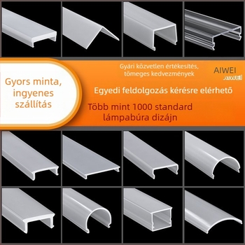 PC lámpaborító héj, akril lámpabúra, extrudált vonalas lámpabúra, LED-szalag fedél, átlátszó nem szabályos fényvédő