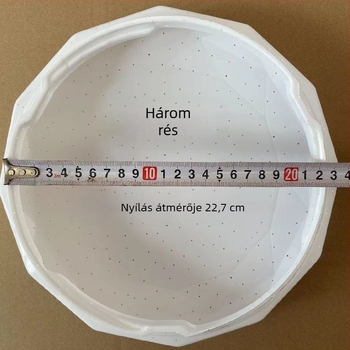 LED mennyezeti lámpa – árnyékoló, kör alakú; hálószobába, erkélyre, konyhába és fürdőszobába; fényforrás nélkül; kiegészítő készlet; alap.