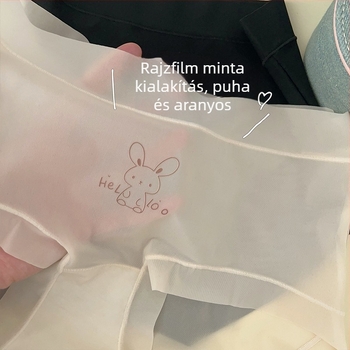 Peach Dorna női középmagas derekú, légáteresztő háromszög fazonú alsónemű, állat- és karikatúra mintával, pamut betéttel