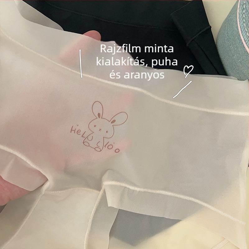 Peach Dorna női középmagas derekú, légáteresztő háromszög fazonú alsónemű, állat- és karikatúra mintával, pamut betéttel