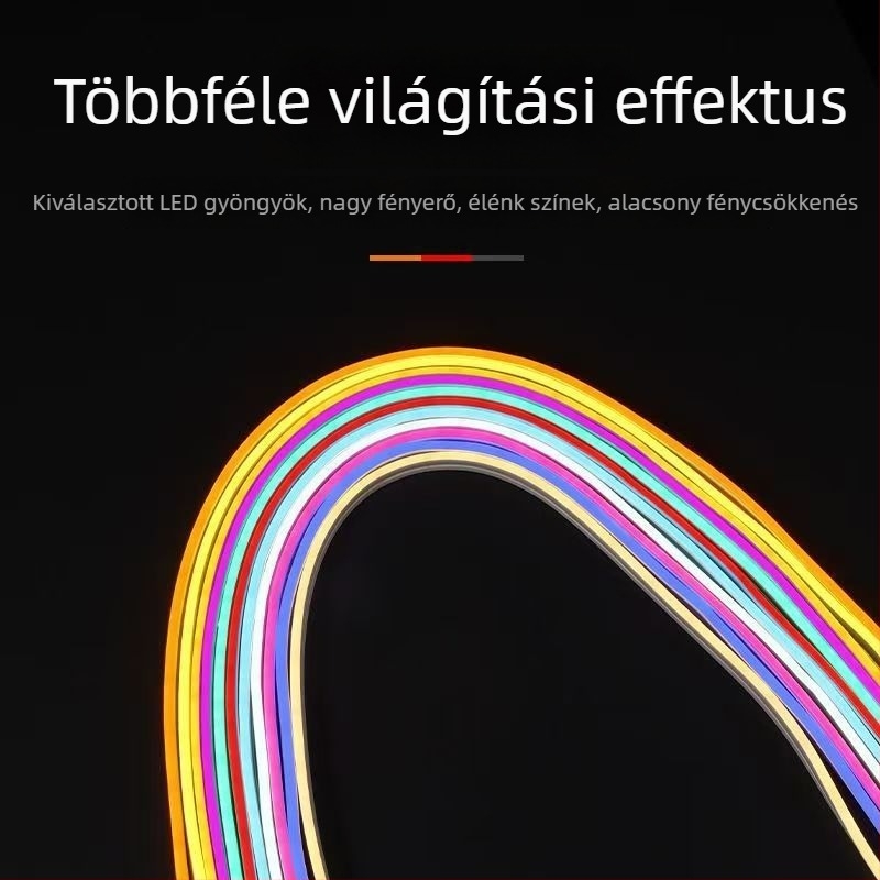 Karácsonyi LED-neon rugalmas szilikon fénycsík, 12V, kültéri vízálló reklámszalag betűkhöz; formák testreszabhatóak, vágás hossz szerint, több szín és színhőmérséklet