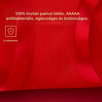 Női piros ribes anyagú alsónemű középmagas derekú, pamutos ágyék rész, nagy méret, magas elasztikusság, csípőre illeszkedő fazon