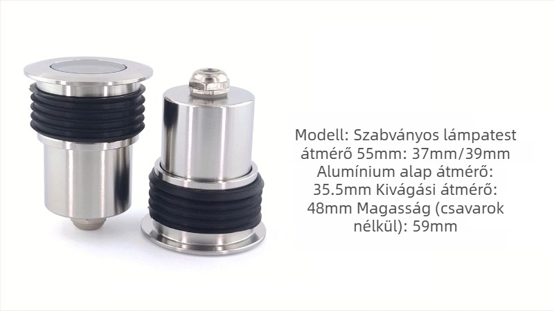 55 mm-es rozsdamentes acélból készült alámerülő LED világítótest, 1W, kis kültéri vízálló lépcsővilágító készlet