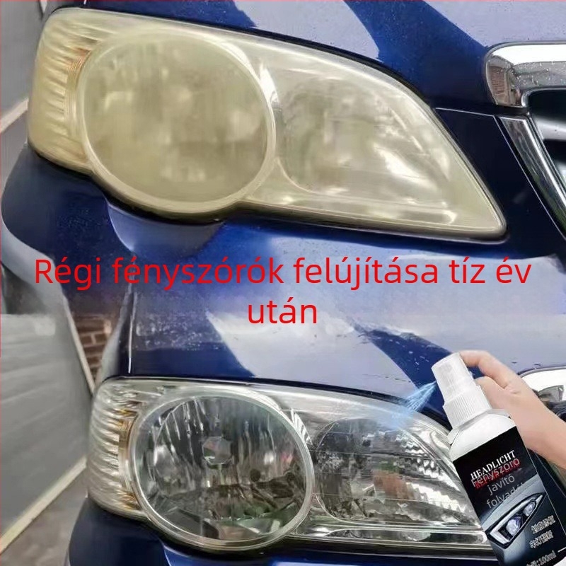 Fényszórójavító folyadék készlet: tisztítás, felújítás és polírozás karcolások és sárgulás ellen a fényszóró lencsén