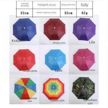 Yi Tian 30 cm ezüstös bevonatú esernyő sapka fejre szerelhető, kupola átmérője 52 cm