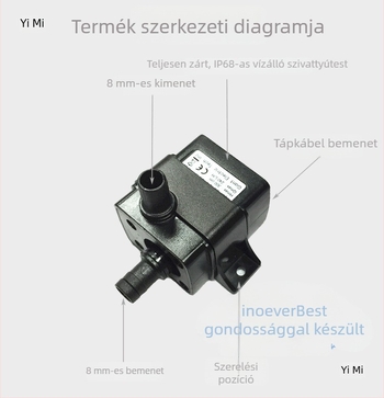 Kis elektromos vízpumpa, 12V DC brushless, USB mini merülőpumpa otthoni akváriumhoz