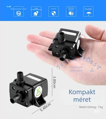 Kis elektromos vízpumpa, 12V DC brushless, USB mini merülőpumpa otthoni akváriumhoz