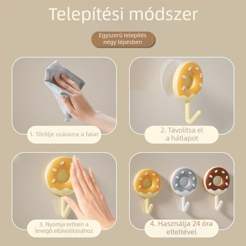 Fali akasztó ragasztóval, fúrás nélkül, erős teherbírás, konyha és fürdőszoba, nyom nélkül, az ajtó mögött