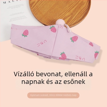 Kompakt összecsukható nap- és esernyő UV-védelemmel, hordozható, 8 bordával, kézi nyitás