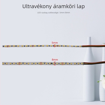 2835 LED-szalag, tri‑színű és kettős fehér tónusú, 120 LED/m, dimmelhető, rugalmas, öntapadós, 12V DC