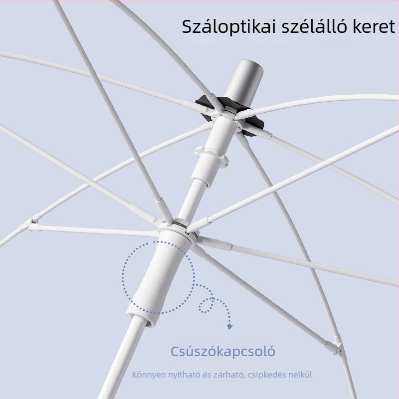 Magas gyerekeknek tervezett ernyő lekerekített sarkokkal, XXL méret, áthatolás elleni védelem, fekete vinil bevonat, hosszú fogantyú, kézi nyitás-zárás