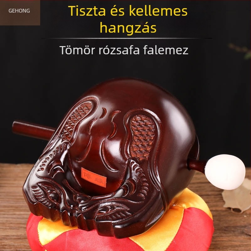 Kamforfából készült kézzel faragott fahalas ütőhangszer, otthoni dekoráció