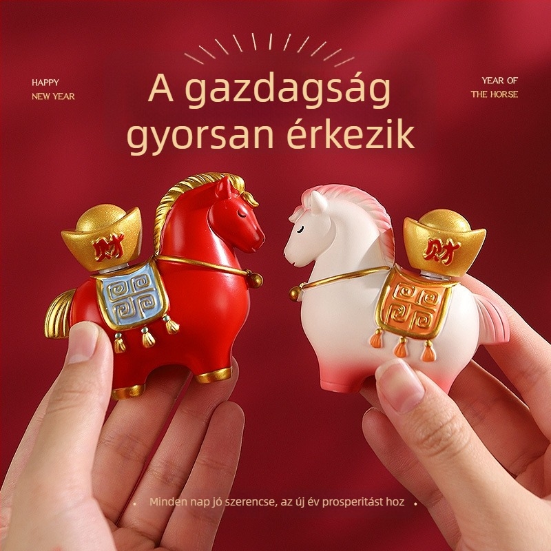 A Ló éve asztali dísze – talizmán a szerencséhez és a gazdagsághoz, irodai dekoráció, céges ajándék