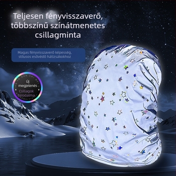 Teljesen fényvisszaverő kültéri hátizsák gradient színű csillagokkal és esővédővel